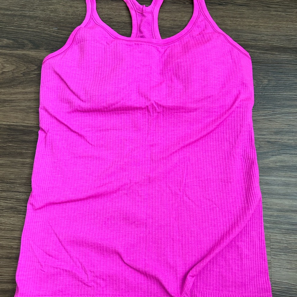 Lululemon Athletica Pink Ribbed Tank Top